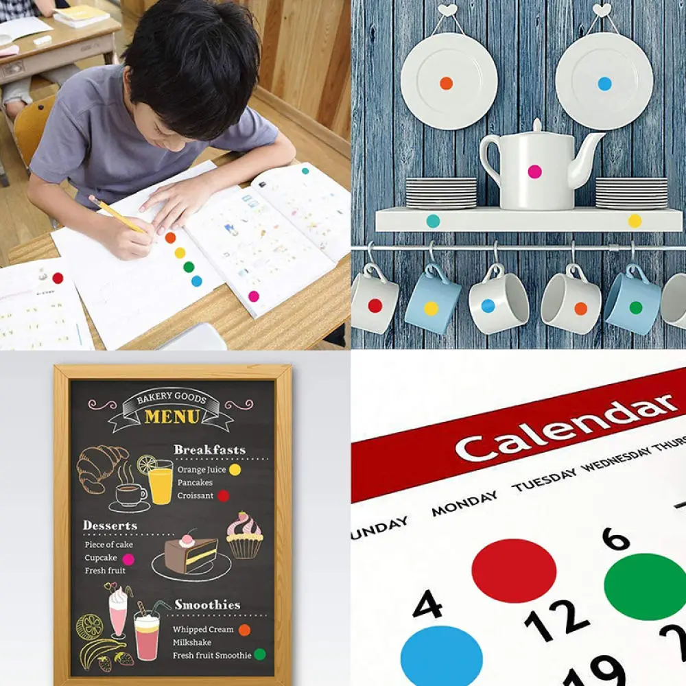 Circular Coding Stickers Adhesive Dot Labels For Office Management School Labeling Writing Classification Color Markings
