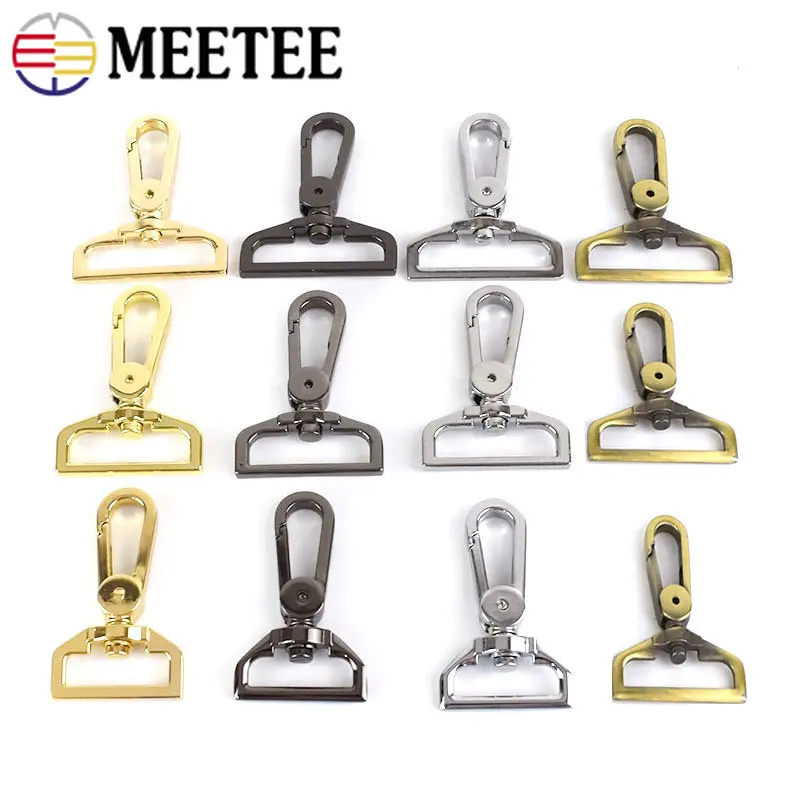 2/4/10pc Meetee 25/32/38mm Bags Belt Metal Buckle Carabiner Snap Hook Lobster Clasps Dog Collar Clasp DIY Leathercraft Accessory