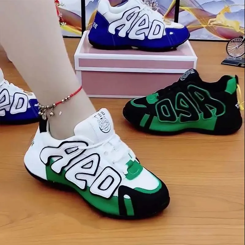 Net face daddy shoes female 2023 spring and autumn new auspicious embroidery Pippen double net sneakers fashion casual shoes