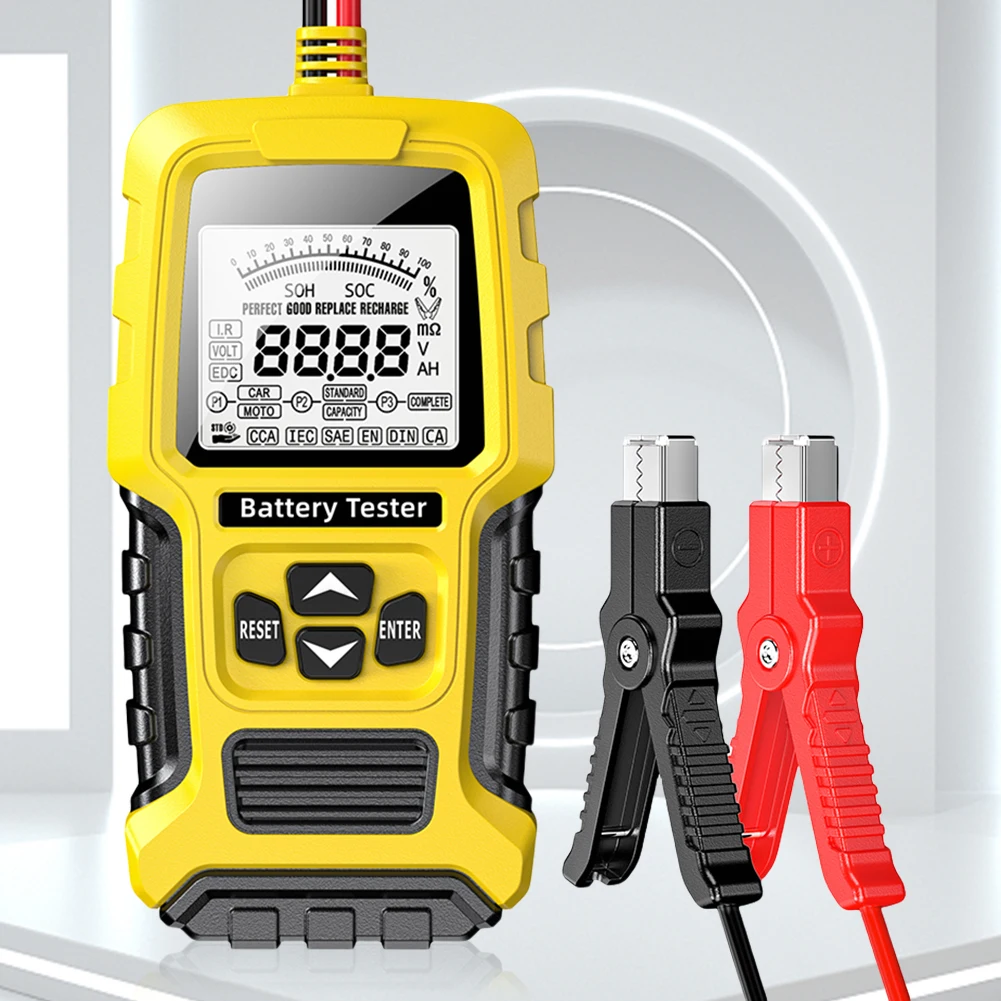 

Анализатор системы аккумулятора Тестер автомобильного аккумулятора ЖК-дисплей Цифровой анализатор Тестер SOH SOC CCA ИК-измерение для автомобиля, грузовика, лодки, внедорожника