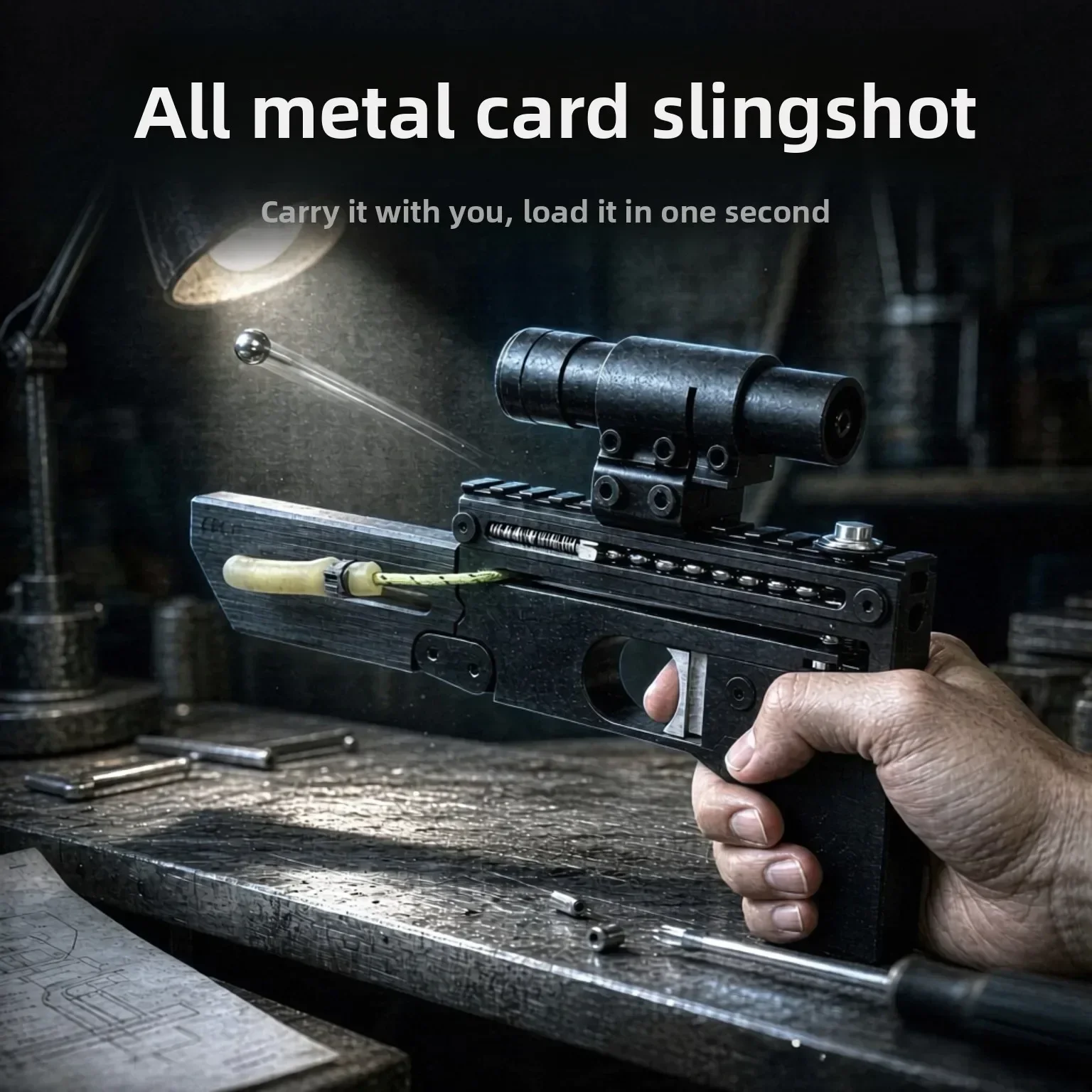 Metal Magic Pivot Card SLINGSHOT Pocket Bow Folding Elastic Bow EDC Hanging ALLOY Gift Outdoor Stress Relieving SHOOTING TOY