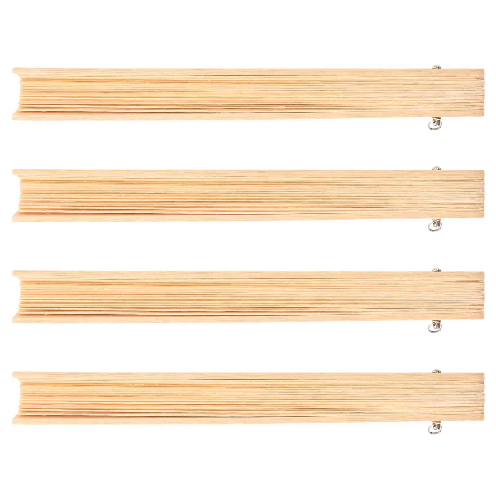 4pcs Lightweight Wooden Folding Fan Frames DIY Hand Fan Making Kit for Wedding Party Craft Projects
