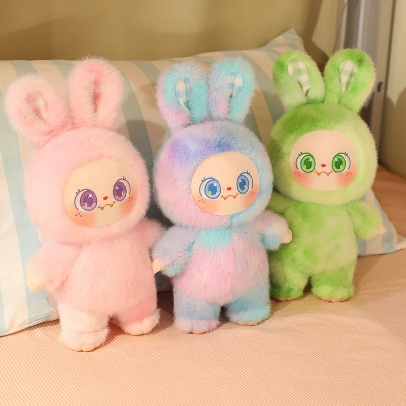 

35 см милый виниловый кролик животное виниловые плюшевые игрушки красочная фигурка мягкая кукла детские подарки на день рождения Kawaii Декор комнаты