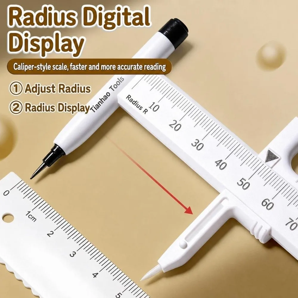 Digital Display Compass Safe No Metal with Replacement Pencil Leads Drawing Compass Lock-Distance Drawing Circles Tool