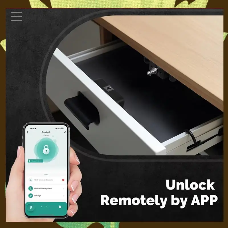 

Tuya Bluetooth Smart Wood Замок для шкафа Приложение Дистанционное управление Мониторинг IC-карты без ключа Разблокировка дверного шкафчика Мебельный ящик-[Y03A]