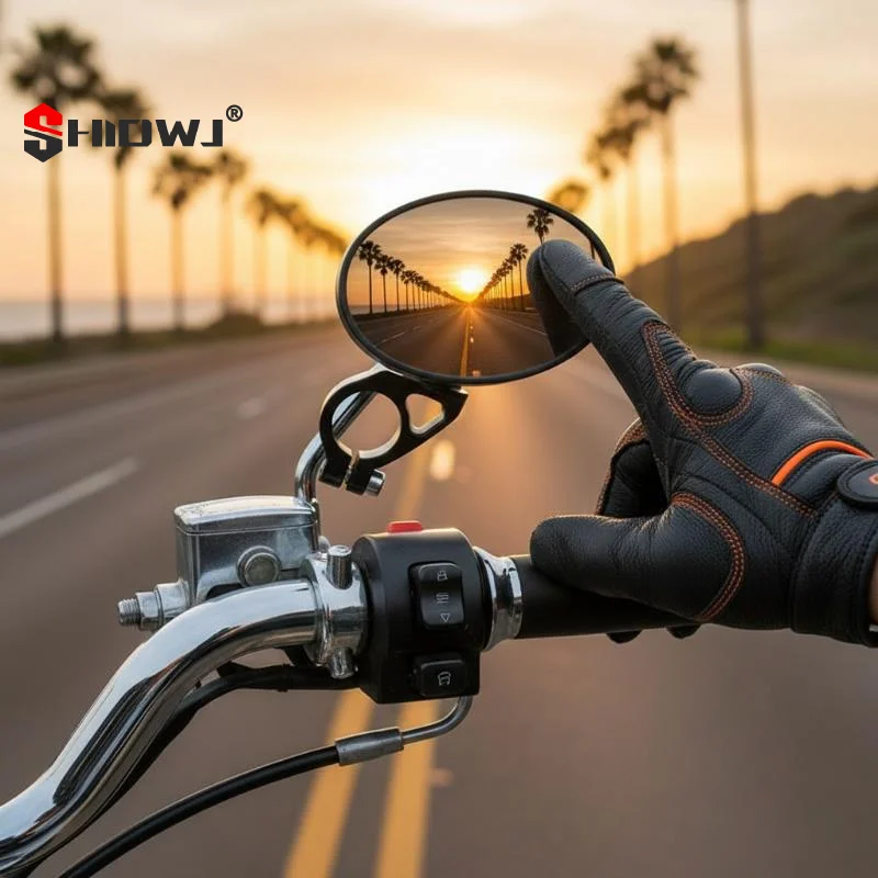 Universal Round Motorcycle Accessories Reflector Modified Electric Vehicle Reflector Rearview Mirror Handlebar Mirror