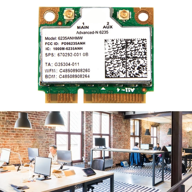 Centr37- Mini carte WiFi avancée, N 6235, 6235, PCI-E, 802.11abgn, bande touristique