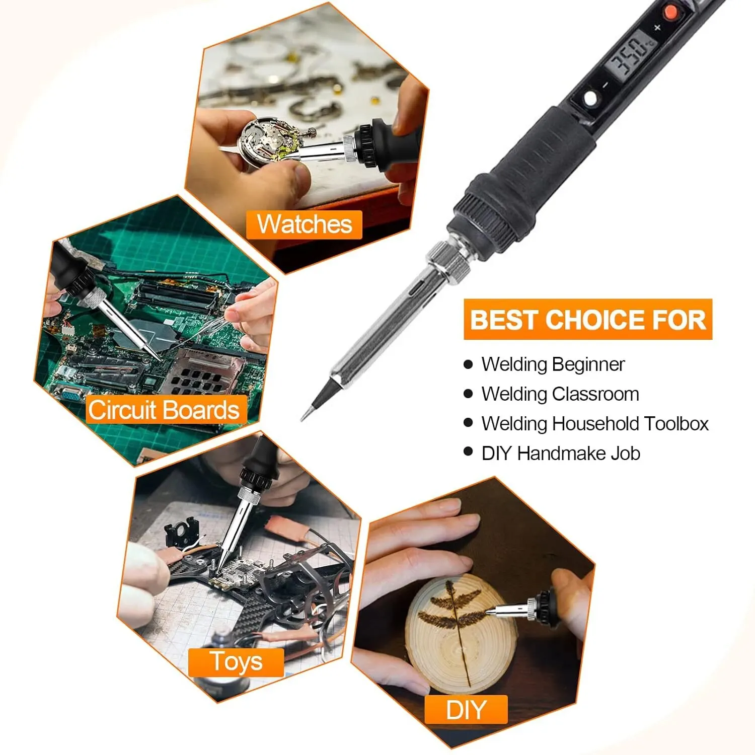 80W Electric Soldering Iron Kit Temperature Adjustable 220V 110V Welding Tools Set Soldering Flux Soldering Tips Rework Station