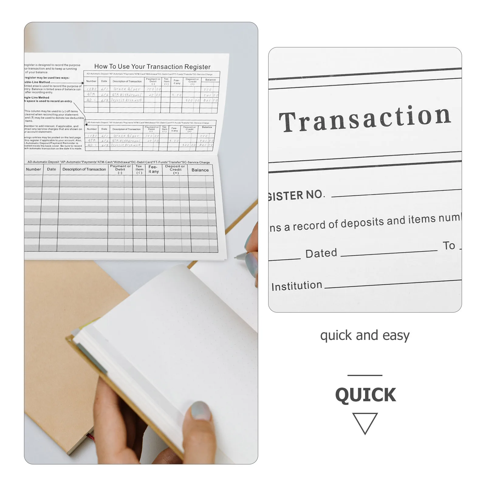 10 Check Registers Essential Checkbook Journal for Bank Accounts Balance and Expense Management Financial Transaction Log
