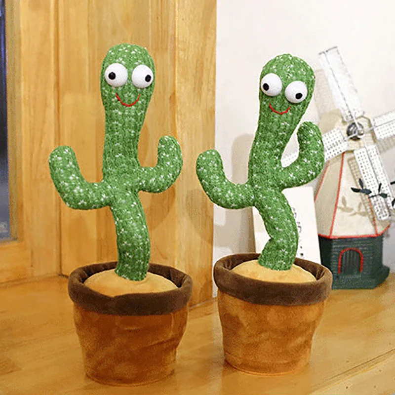 Tiktok Style Talking Cactus Toy Dancing Singing Recording Twisting Cactus Cross-border Amazon Toy Electronic Plush