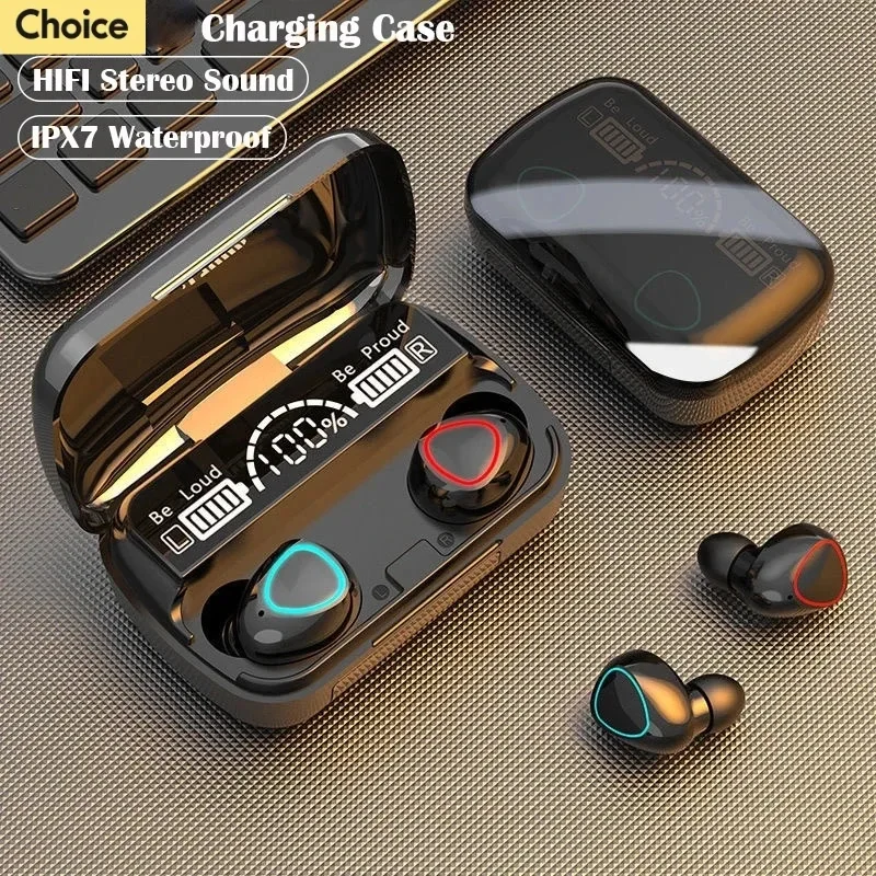 M10 TWS Bluetooth Headphones 3500mAh Charging Box Wireless Earphones With Microphone 9D Stereo Sports Waterproof Earbuds Headset