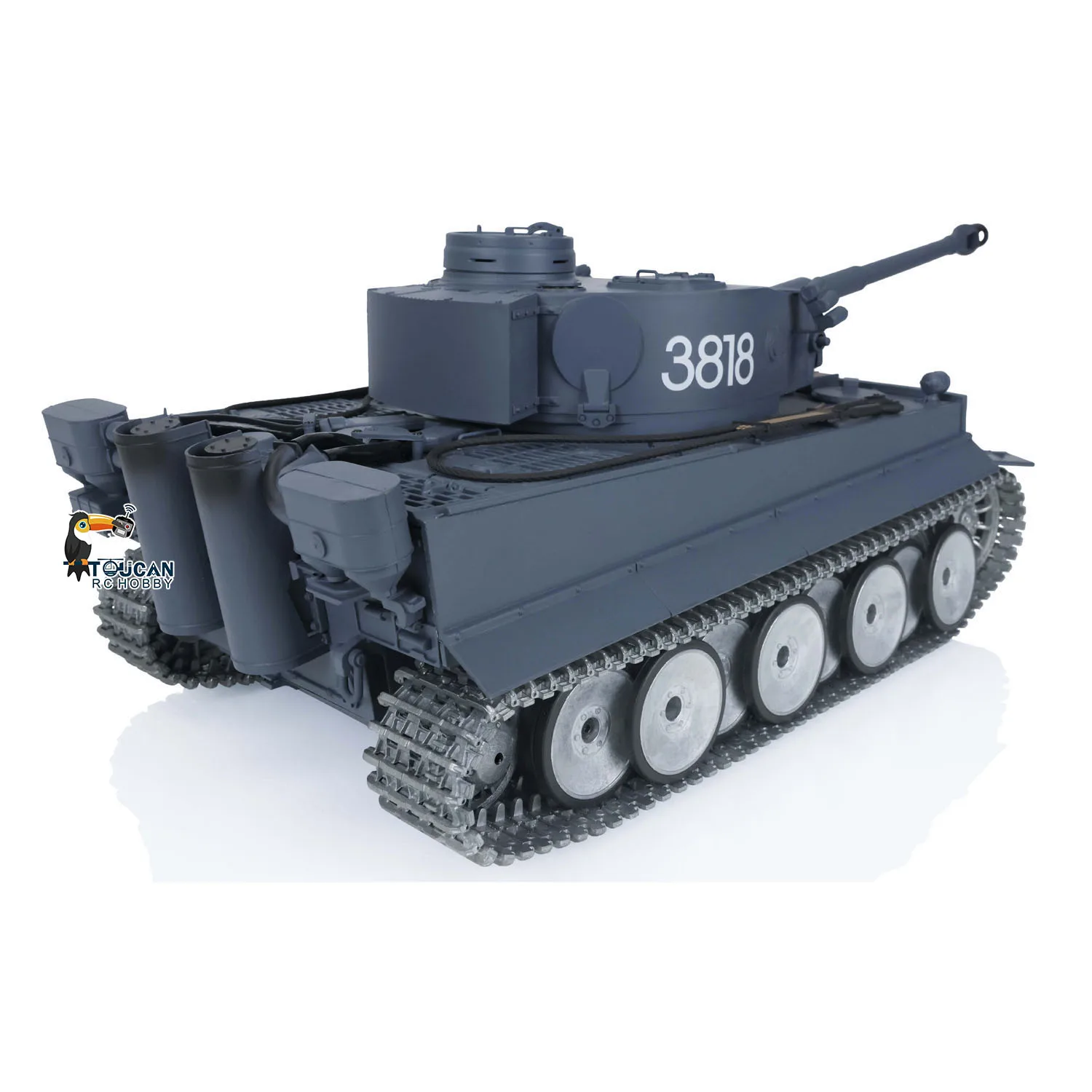 US Stock 1/16 HENG LONG 7.0 Tiger I RC Tank 3818 W/ Barrel Recoil Metal Tracks Wheels IR Battle BB Airsoft Smoke Effect Toys view 4