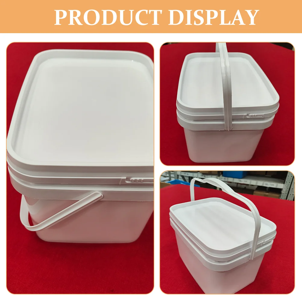3 Liter White Paint Bucket Lid PP Material Hand held Storage Container for Pigment Paint Home Use Store
