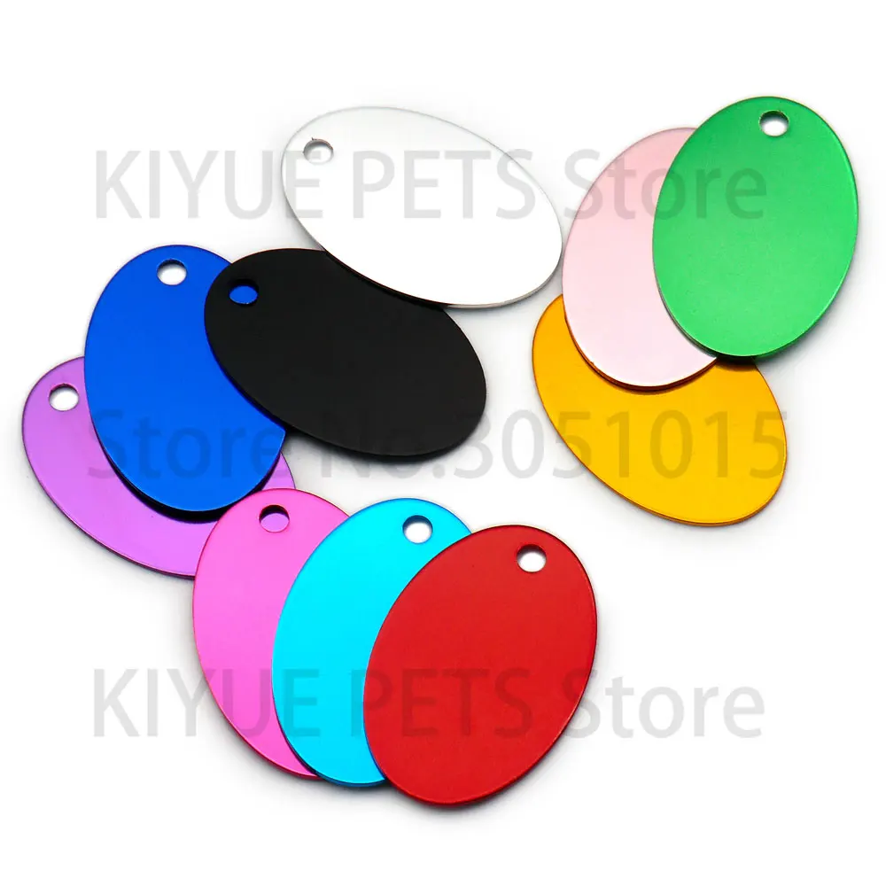 

Wholesale 100Pcs Aluminum Name Dog ID Tags Customized Engraved Dog Personalized Id Tag Collar Accessories Engraving Pet Id Tags