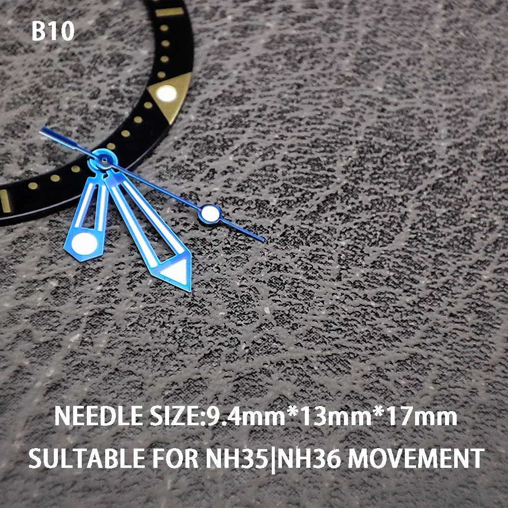 NH35/NH36 Watches Hands Green Luminous Hands Watch Accessories Replacement Parts Watch Needle Set B1~B15