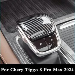CHERY Tiggo 8 Pro Max 2024 기어 레버 커버, 시프터 노브 케이스, 기어박스 스틱 시프트 칼라 핸들 ABS 카본 자동차 액세서리