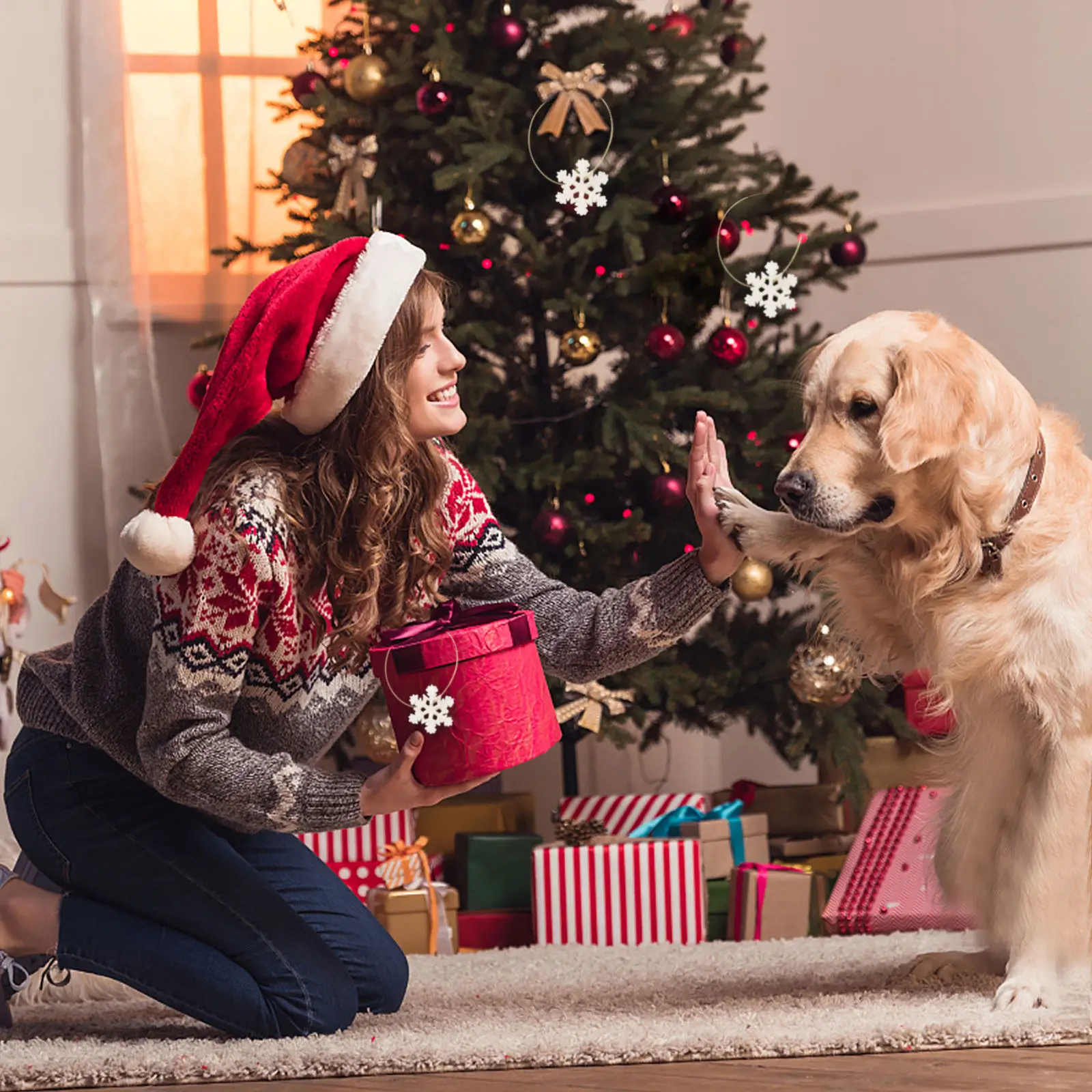 50 Piezas de Decoración en Forma de Copo de Nieve, Accesorio para Árbol de Navidad, Decoración para Carcasas de Teléfono, para Crear una Atmósfera Festiva Navideña, Accesorio para Sombreros