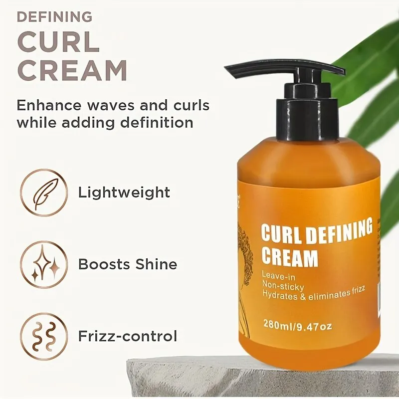 GZE Defining Curl Cream - Enhances Waves and Curls While Adding Definition | Conditions, Detangles, and Reduces Frizz | Paraben