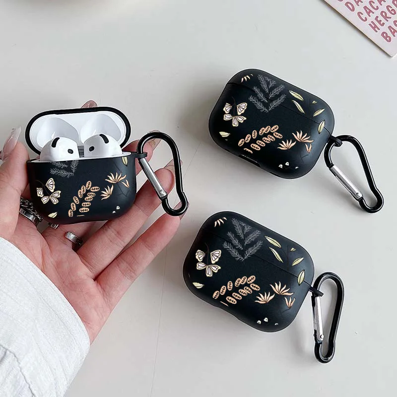 Custodia per auricolari con motivo foglie anime per Airpods 1/2 4 3 per Airpod Pro e Pro 2 Custodia protettiva regalo per amici di famiglia amante