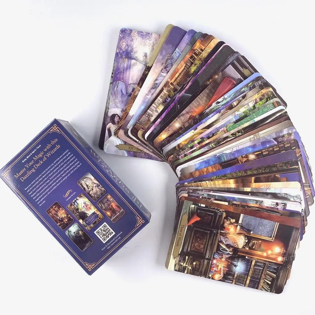 10.3*6cm Wizards Tarot Deck Fortune-telling Prophecy 78 Pcs Cards with PDF Guidebook