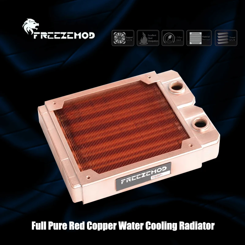 

FREEZEMOD Full Pure Red Copper Water Cooling Radiator750W TDP,29mm Thick Industrial Heat Dissipation120 WatercoolerTSRP-ZT-120TG
