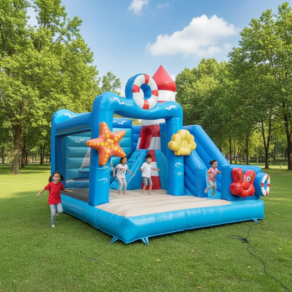 Kommerzielles aufblasbares Hüp – Kids Outdoor House With Slide Bewertung und Preis