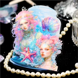 Yoofun 11pcs Mermaid Stickers Fairy Tale Sticker Diary Deep Sea Love Decoration  Background Scrapbooking Labels