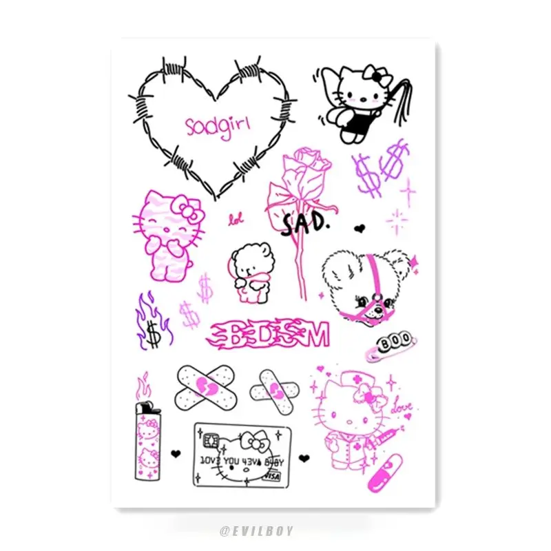 

Hello Kitty Tattoo Stickers Cartoon Color Temporary Tattoo Waterproof Durable Tattoo Stickers Washable Durable Stickers