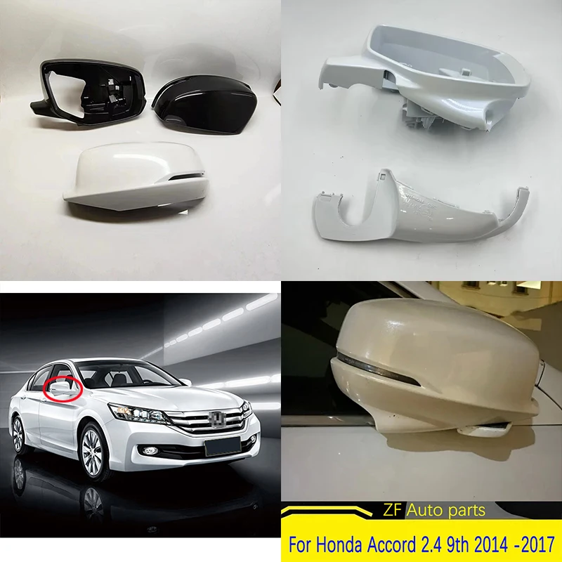 For Honda Accord 2.4 9th 2014 2015 2016 2017 Car Accessories Rearview Mirror Cover Side Mirrors Housing Shell with Lamp Type