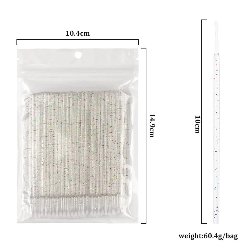 100pcs Disposable Eyelash Makeup Brushes Lash Extension Microbrush Crystal Clean Applicators Eyebrow Lifting Comb Beauty Tools
