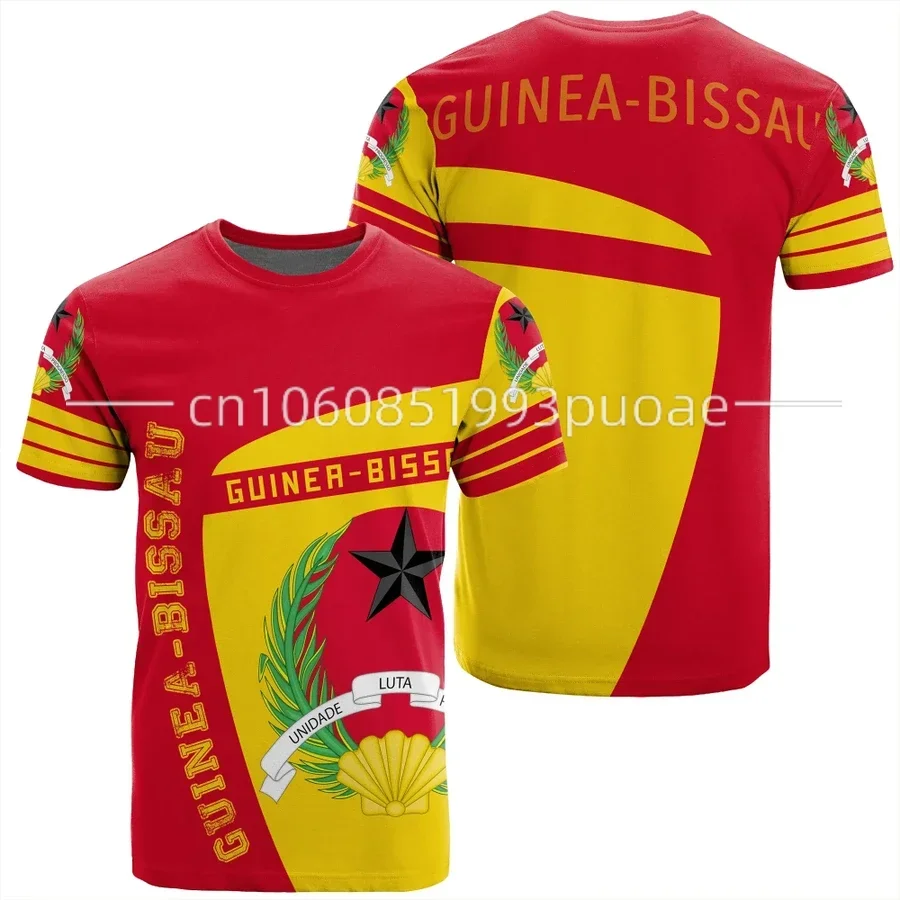 2024 Flag of Guinea-Bissau National Flag T-Shirt Casual Fashion Street T-Shirt Oversize Round Neck Men and Women T-Shirt