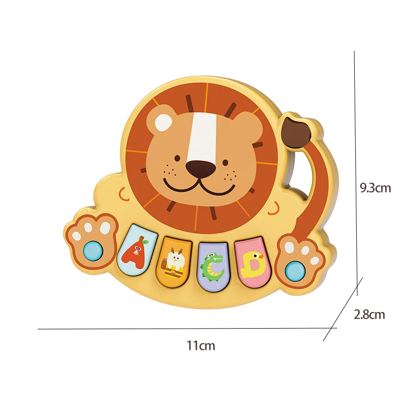Animal dos desenhos animados Lion Shape Music Box, Instrumento do bebê, Kid, Piano, Jogo de teclado, Eletrônico, Brinquedo Multifuncional, Brinquedos Educativos, Presente