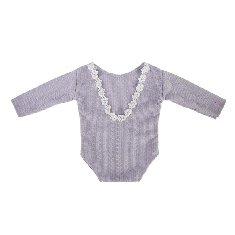 

J15U Infant Photography Props Lace Romper Baby Girls Photo Costume Photoshooting Props Fashion Bodysuit Newborn Shower Gift