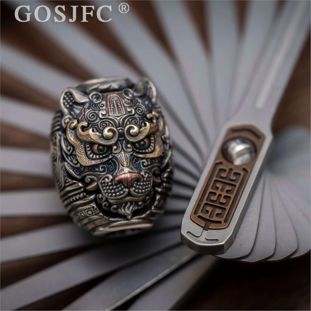 BPMODS Zodiac Dog Pendant Paracord Beads Toy Umbrella Rope Weave Cupronickel Copper Brass Pendant