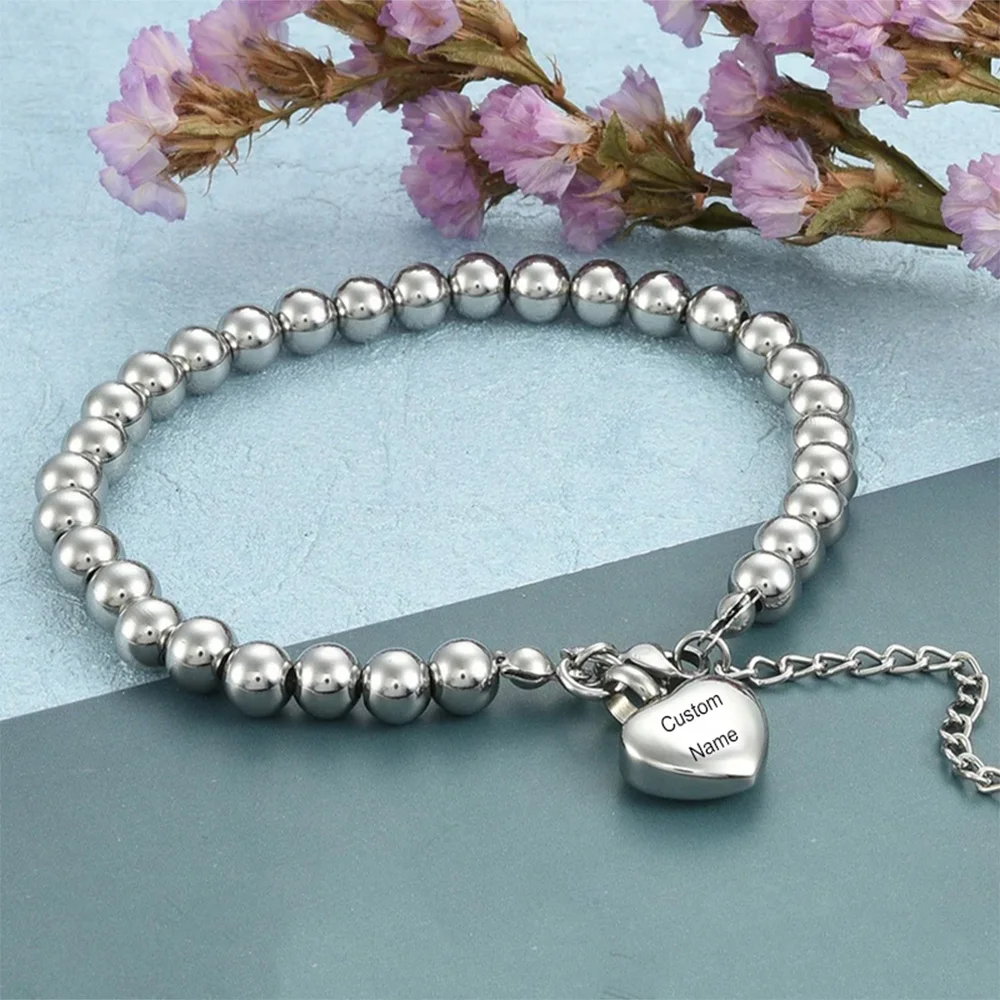 Urnen-Armband für Asche, Herzanhänger, Urnen-Asche-Armband, Andenken-Armband, Schmuck für Frauen und Mädchen – Detail 4