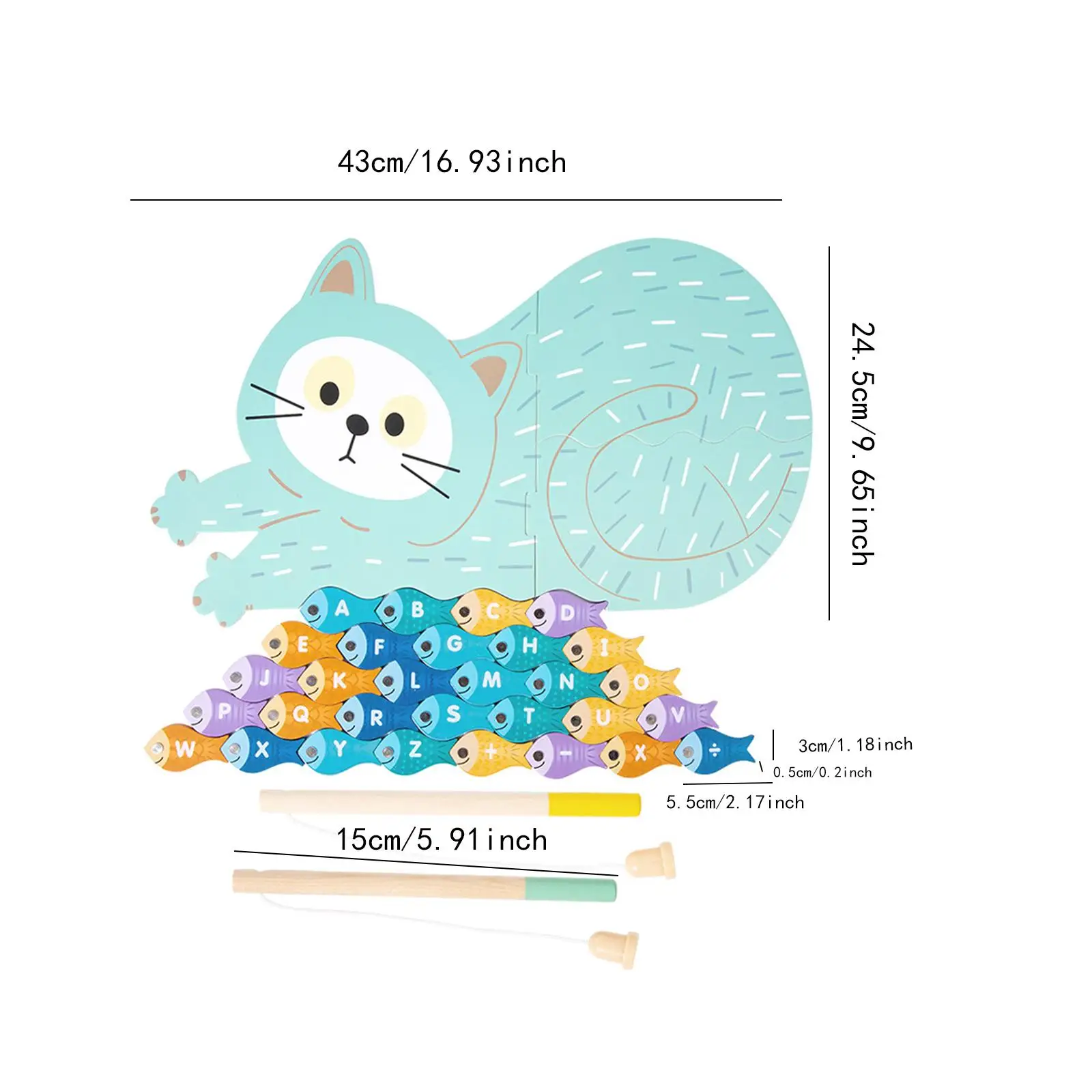 Fishing Game Toys Preschool Early Learning for Birthday Gift 3 4 5 Years Old