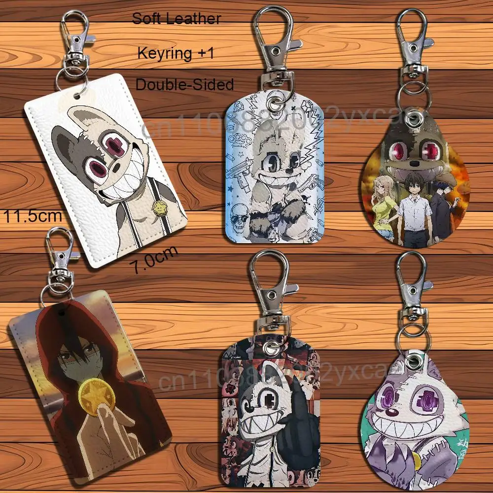 

cute Doll Comics dog Gleipnir Keychain Holder Suitable For Subway Bank Card Bus Card Case Badge Holder Wallet Card Textured