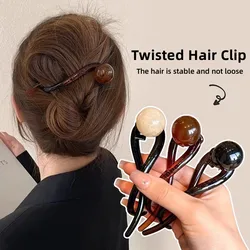 Vintage S Shape Elegance Coffee Pearl Hairpins For Women Ponytail Twist Hair Clips Fashion Shark Clip Barrettes Hair Accessories