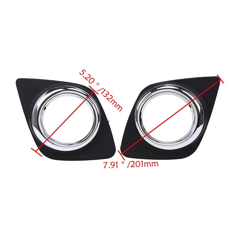 POSSBAY Front Fog Light Lamp Cover Foglight Molding Trim Decoration for Toyota RAV4 2009 2010 2011 2012 2013 Black Accessories