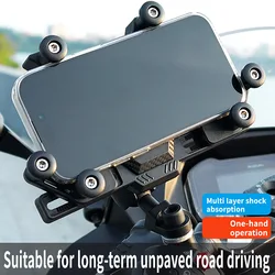 Motorcycle Universial Rearview Mirror Mobile Phone Holder Autocycle Cellphone Handlebar Bracket for GPS Navigation Accessories