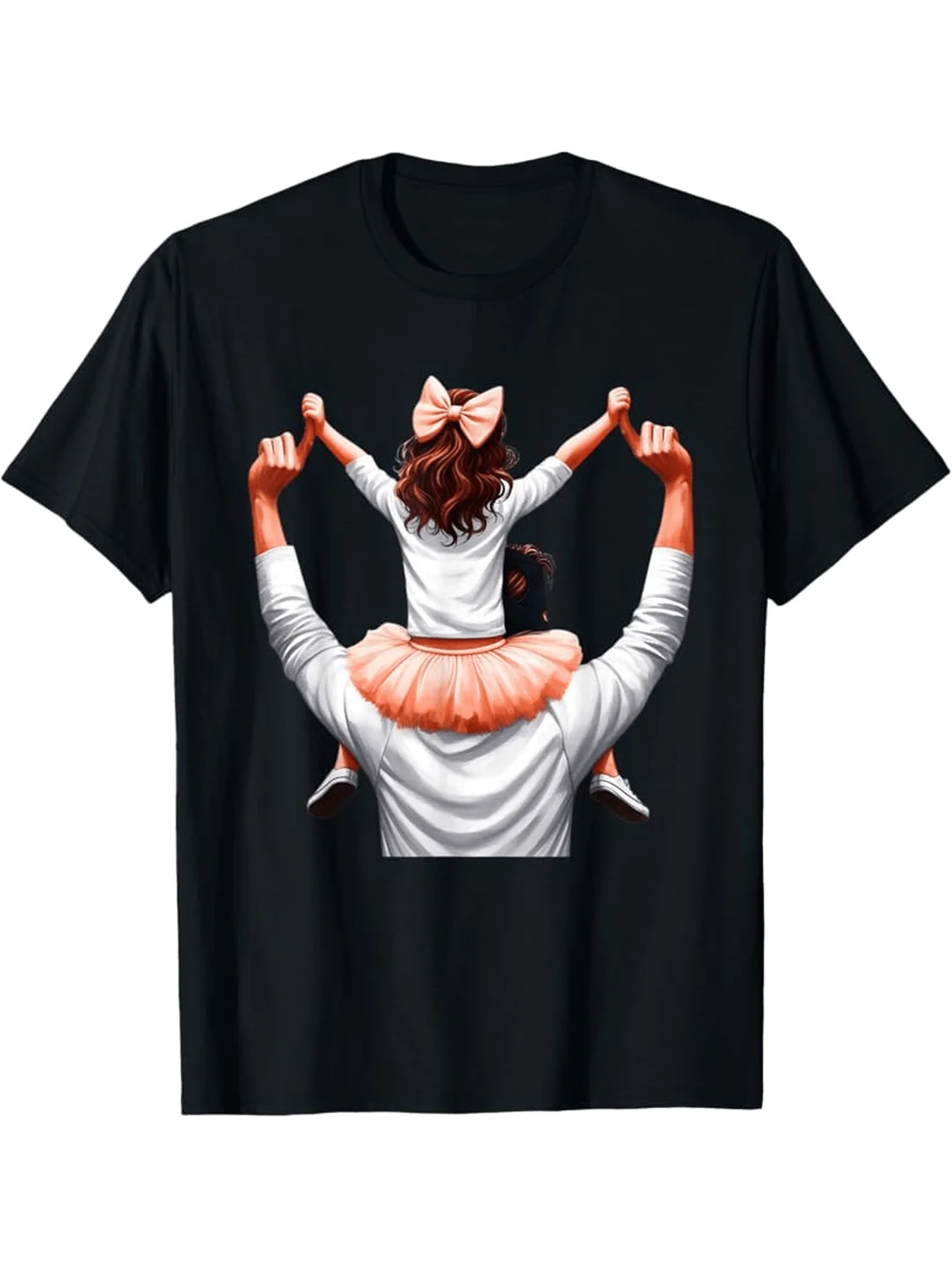 Father And Daughter Hug T-Shirt Men Father's Day Gift Graphic Tee Summer Fashion Short Sleeve Crew Neck Casual Dad Daughter Tops