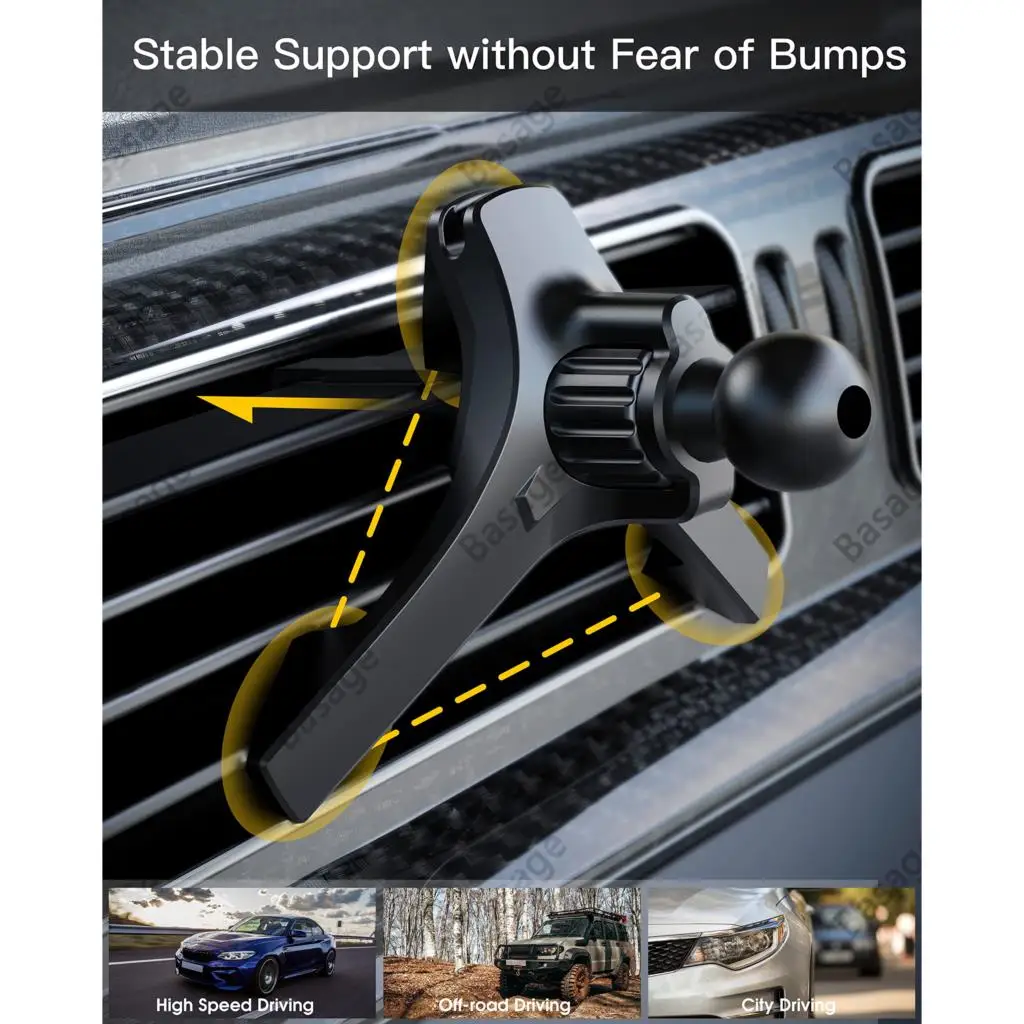 Upgrade Car Phone Holder Clips 17mm Ball Head Car Air Vent Clip Mount Car Air Outlet Hook Clamp for Magnet Mobile Phone Stand