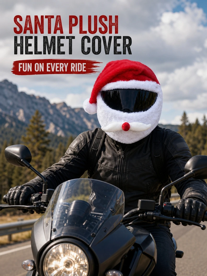 Halloween Christmas Plush Motorcycle Helmet Cover Cute Cartoon Animal Full Face Helmet Sleeve Protector for Men Women Riding