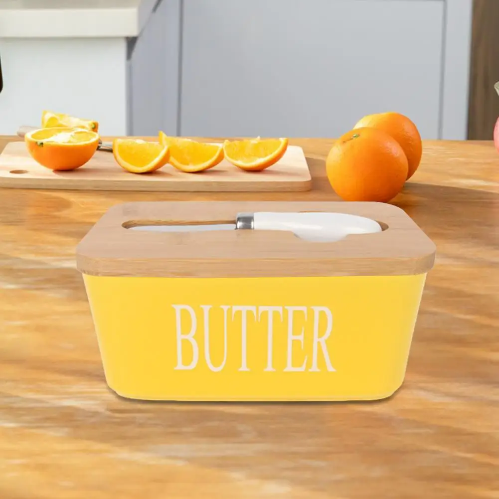 

Easy to Clean Butter Dish Ceramic Butter Dish Set with Lid Knife Capacity Butter Keeper Container for Countertop Kitchen Gift