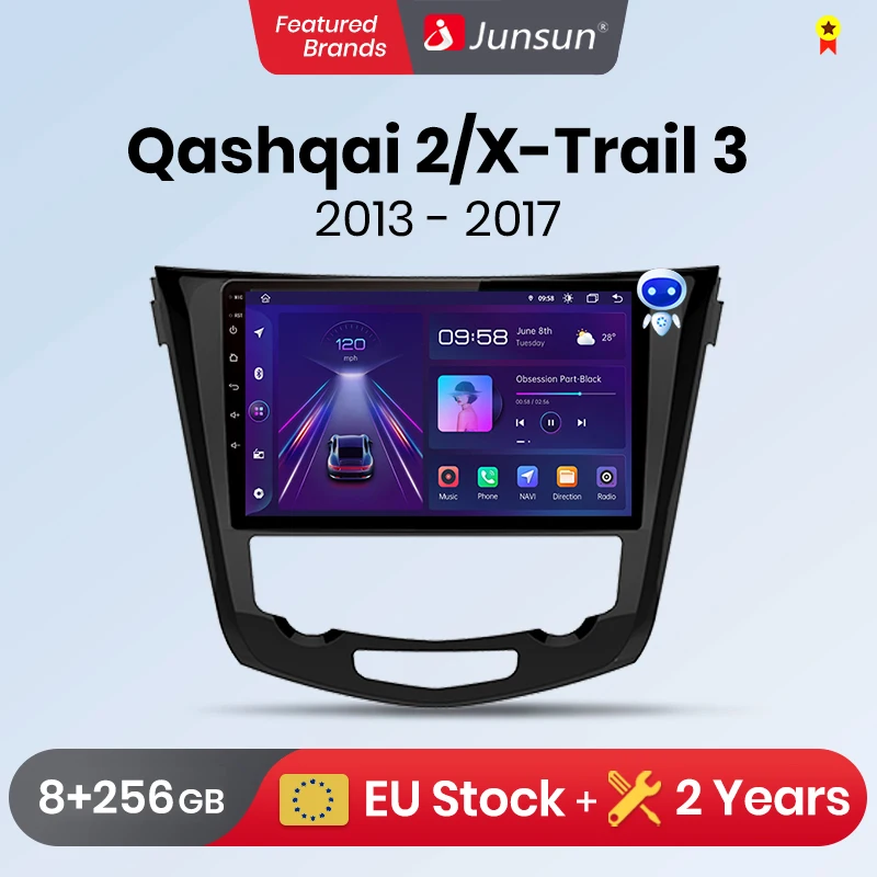 Junsun Android 13 Wireless CarPlay for  Android Auto Car Radio For Nissan Qashqai J11 X-Trail T32 2013-2017 IPS 2din Autoradio