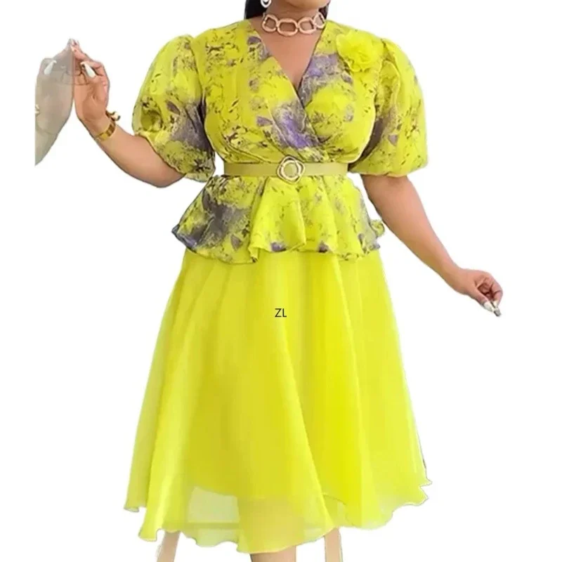 

2026 африканские платья для женщин, длинное платье больших размеров, африканская одежда, элегантное мусульманское платье макси с принтом Анкара