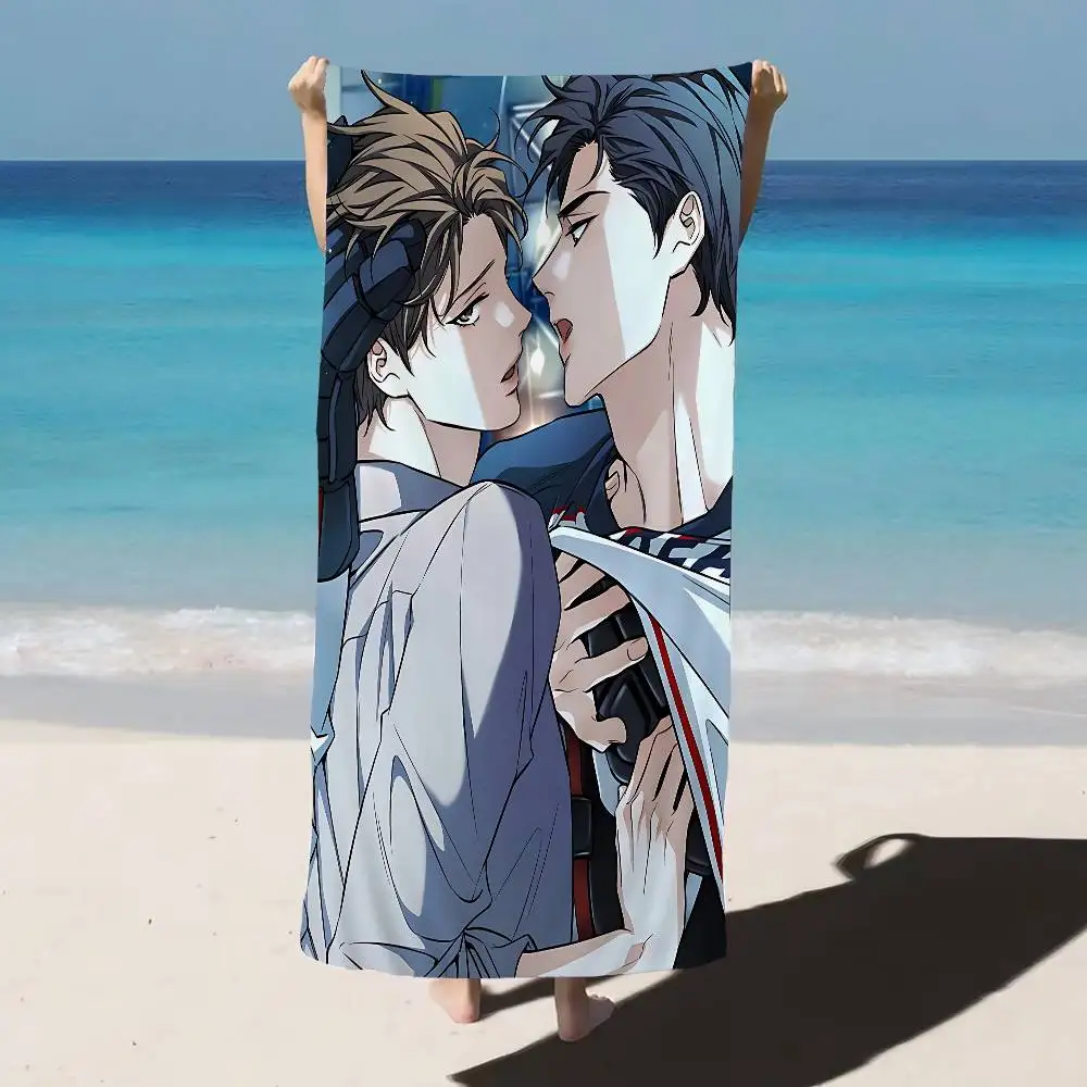 BL Anime Hot Melting Point Anime Beach Swimming Towel Soft Absorbent Washcloth Children's Gifts for Kids Travel Camping Gym