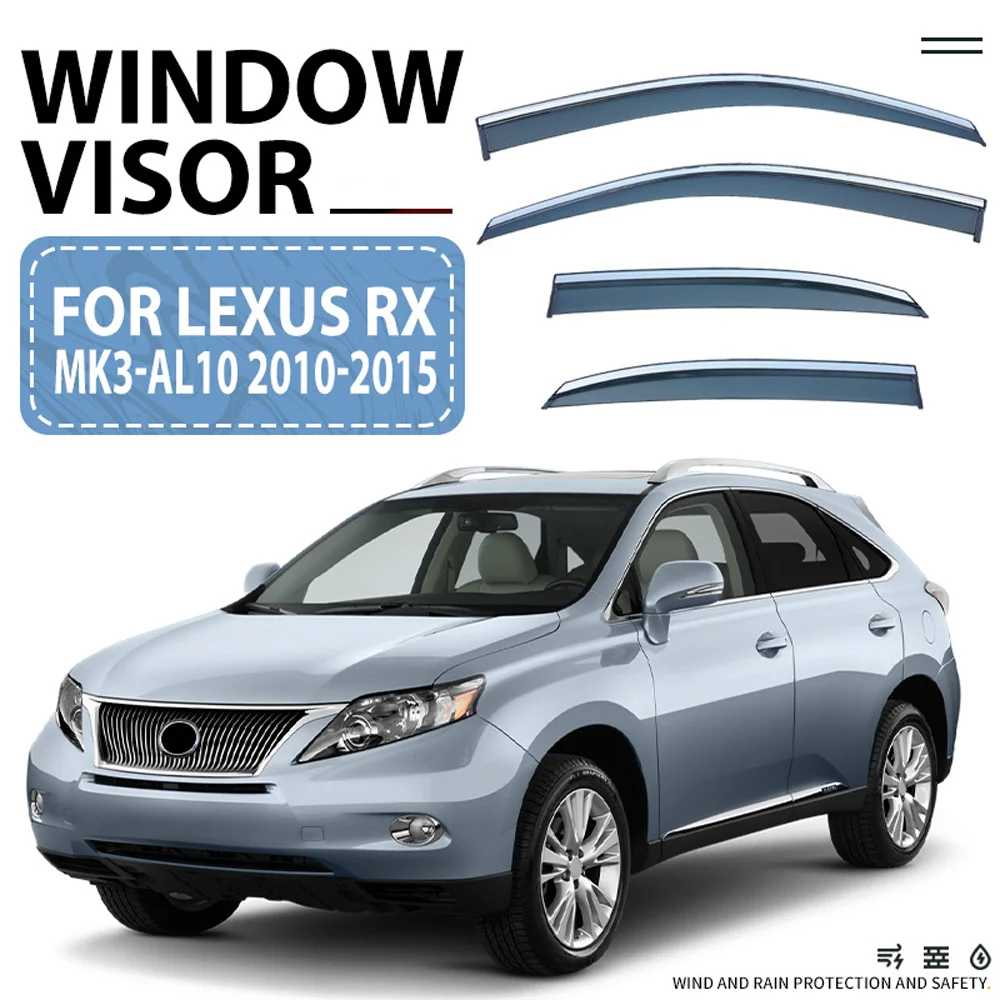 

Chrome Strips Rain Guards for LEXUS RX (AL10) 2010-2015 Window Visor Wind Deflectors Door Visor Vent Shades Ventvisor