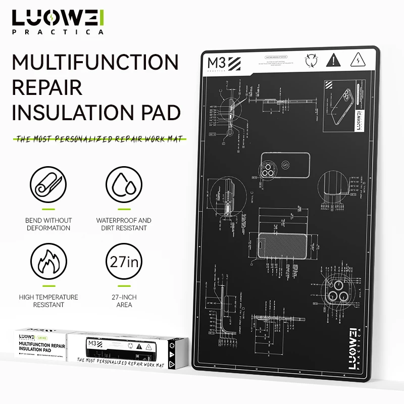 LUOWEI LW-M3 tappetino isolante termico avanzato resistente alle alte Temperature per la riparazione del telefono cellulare