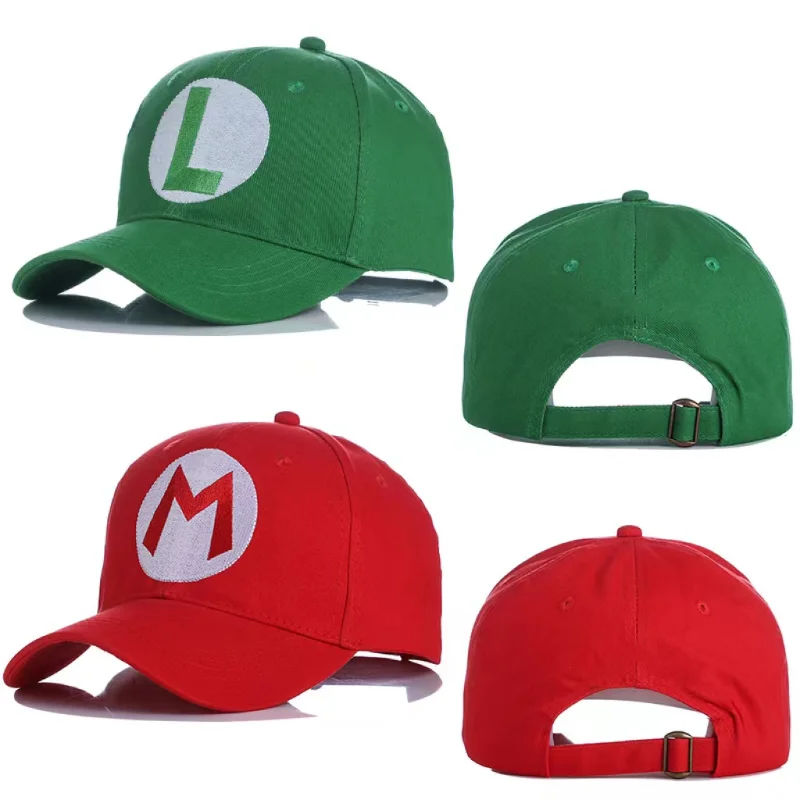 Gorra de béisbol clásica de Super Mario, personaje de juego de Anime de dibujos animados, logotipo bordado, Cosplay, Halloween, Navidad, regalo de cumpleaños